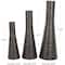 Bronze Ribbed Tall Cone Floor Vase with Horizontal Grooves Set